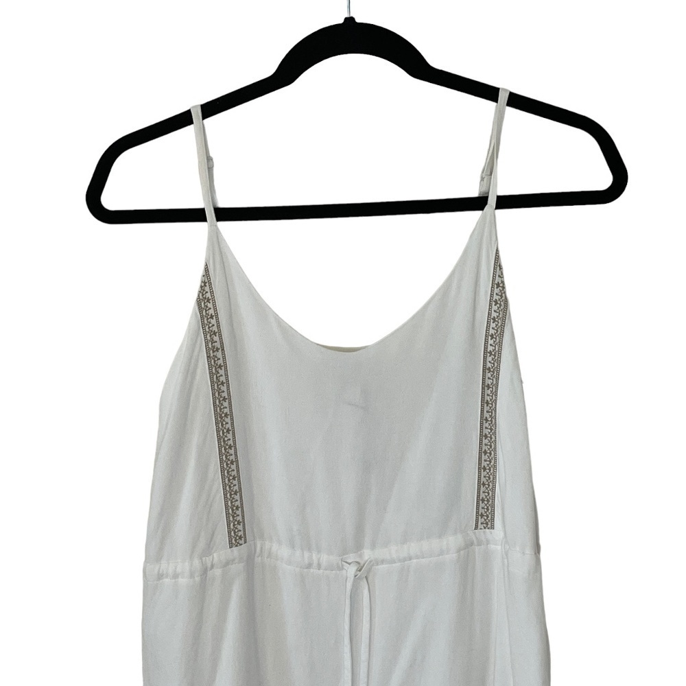 Frank and Oak White Embroidered Cami Midi Linen Blend Dress SZ Small - Picture 14 of 14